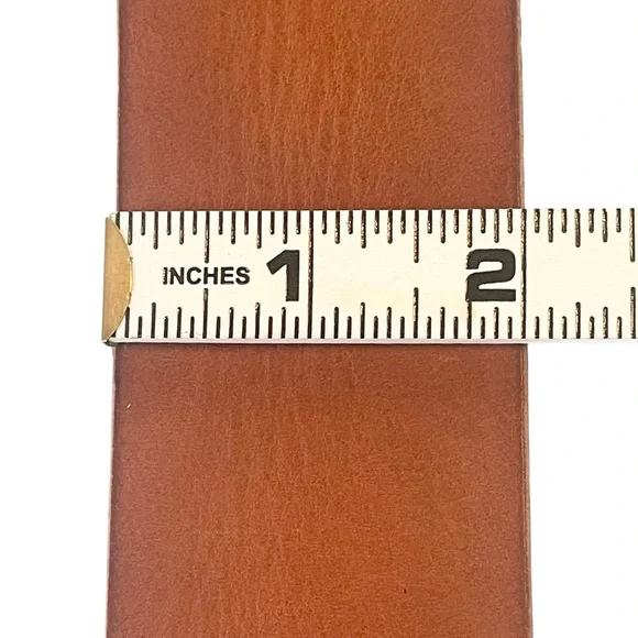 Wide Leather Belt in Cognac Brown Structural 90s Size L - Picture 13 of 17